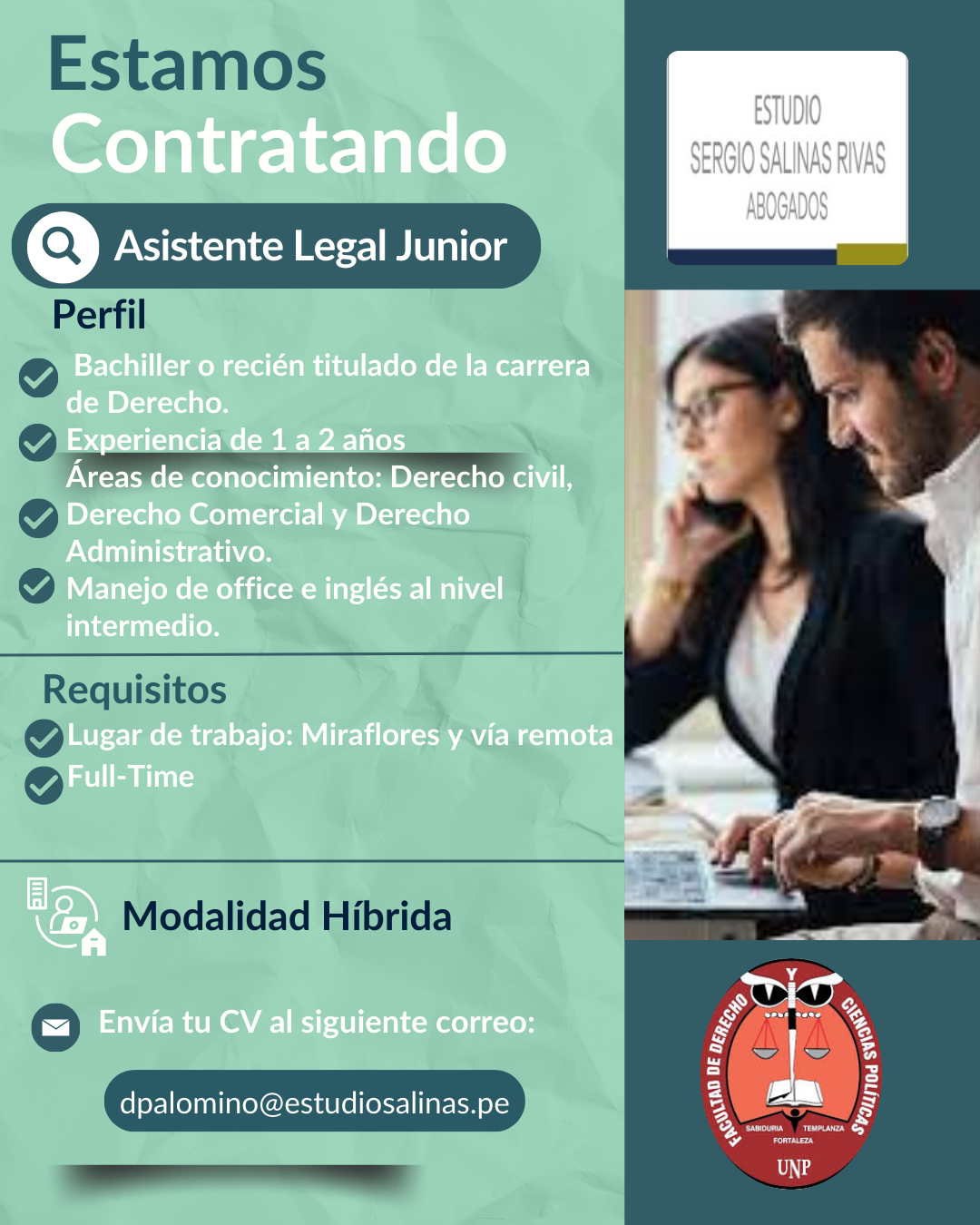 CONVOCATORIA LABORAL-ASISTENTE LEGAL JUNIOR