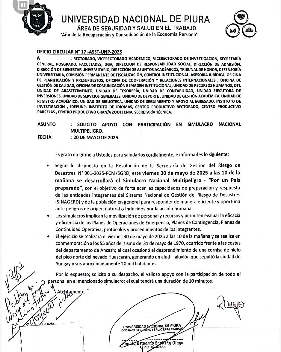 Simulacro Nacional Multipeligro 2025