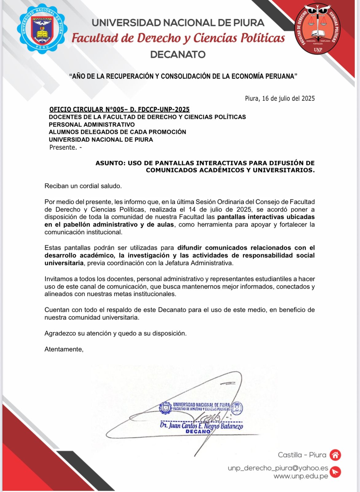 COMUNICADO IMPORTANTE