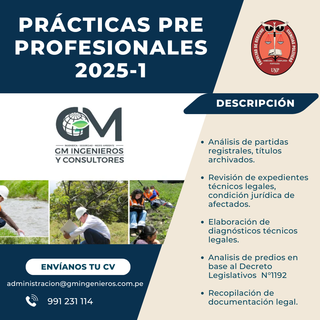 Convocatoria de Prácticas Preprofesionales – Derecho