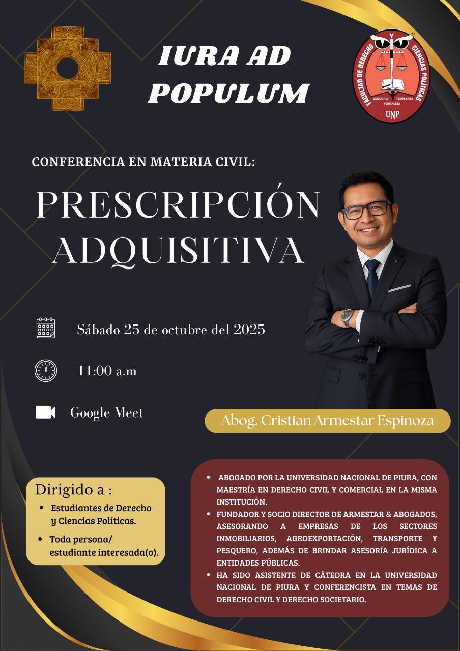 Conferencia en materia civil: “Prescripción Adquisitiva”