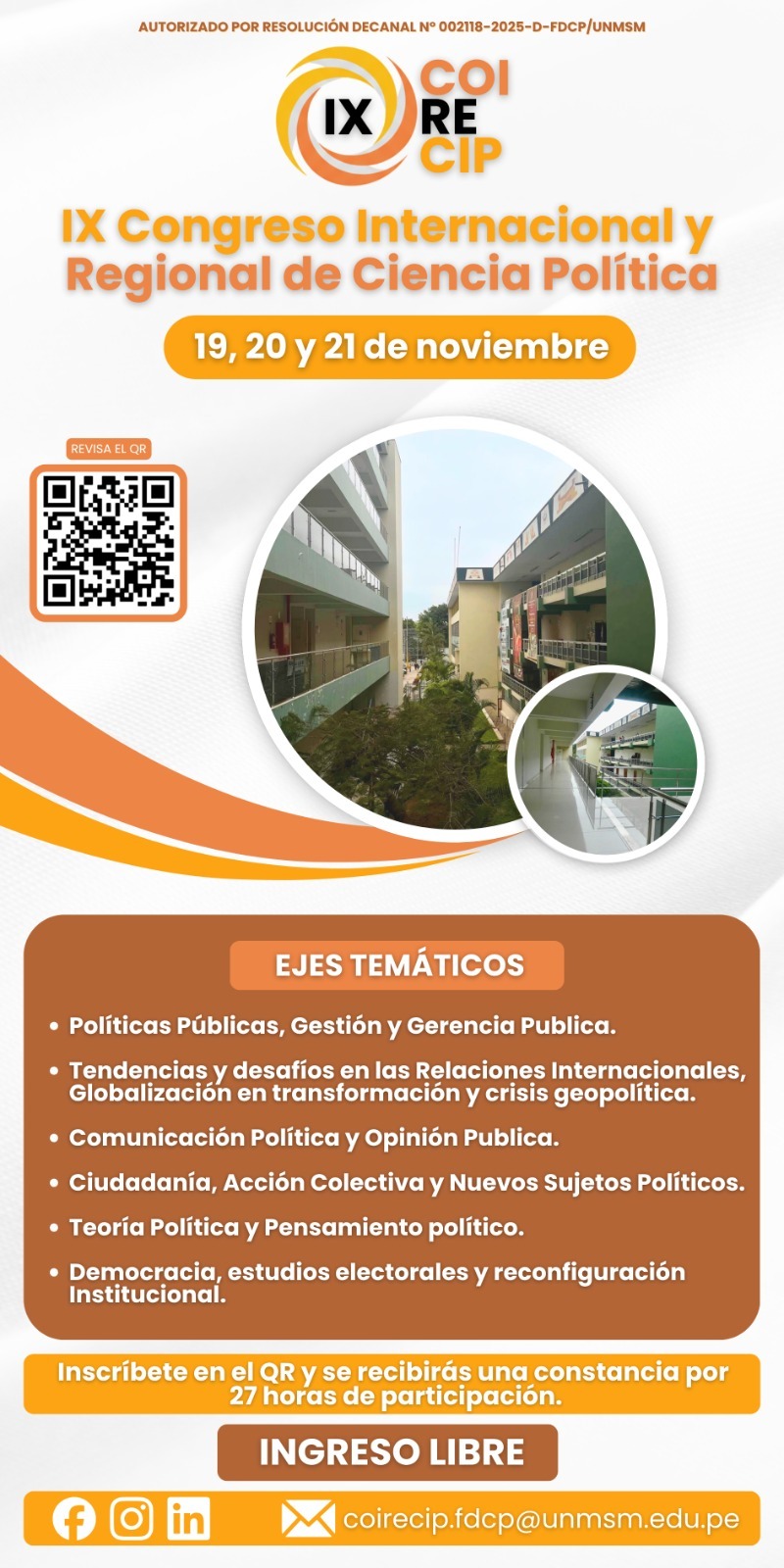 INSCRIPCIONES ABIERTAS | IX Congreso Internacional y Regional de Ciencia Política – COIRECIP