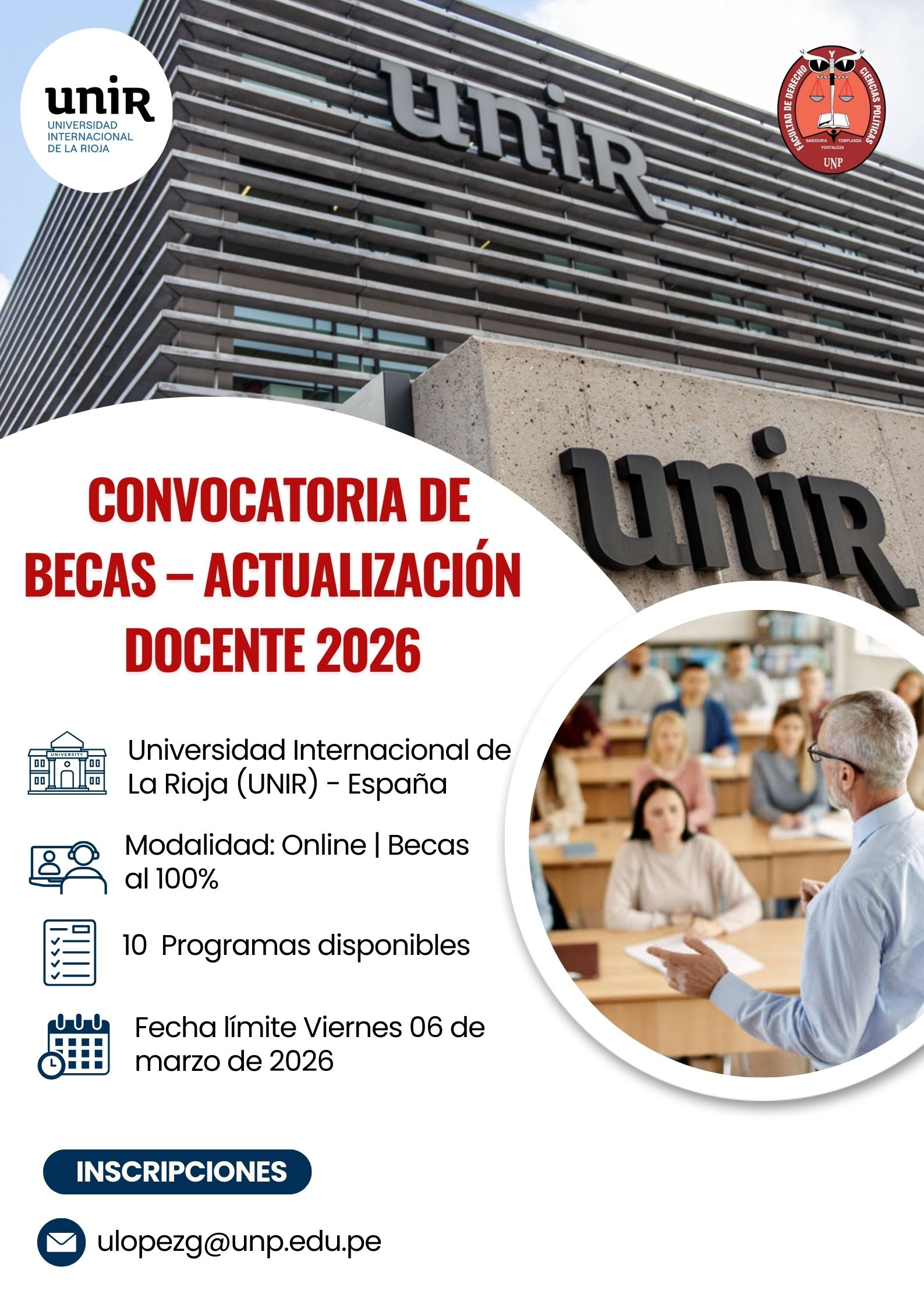 CONVOCATORIA DE BECAS – ACTUALIZACIÓN DOCENTE 2026