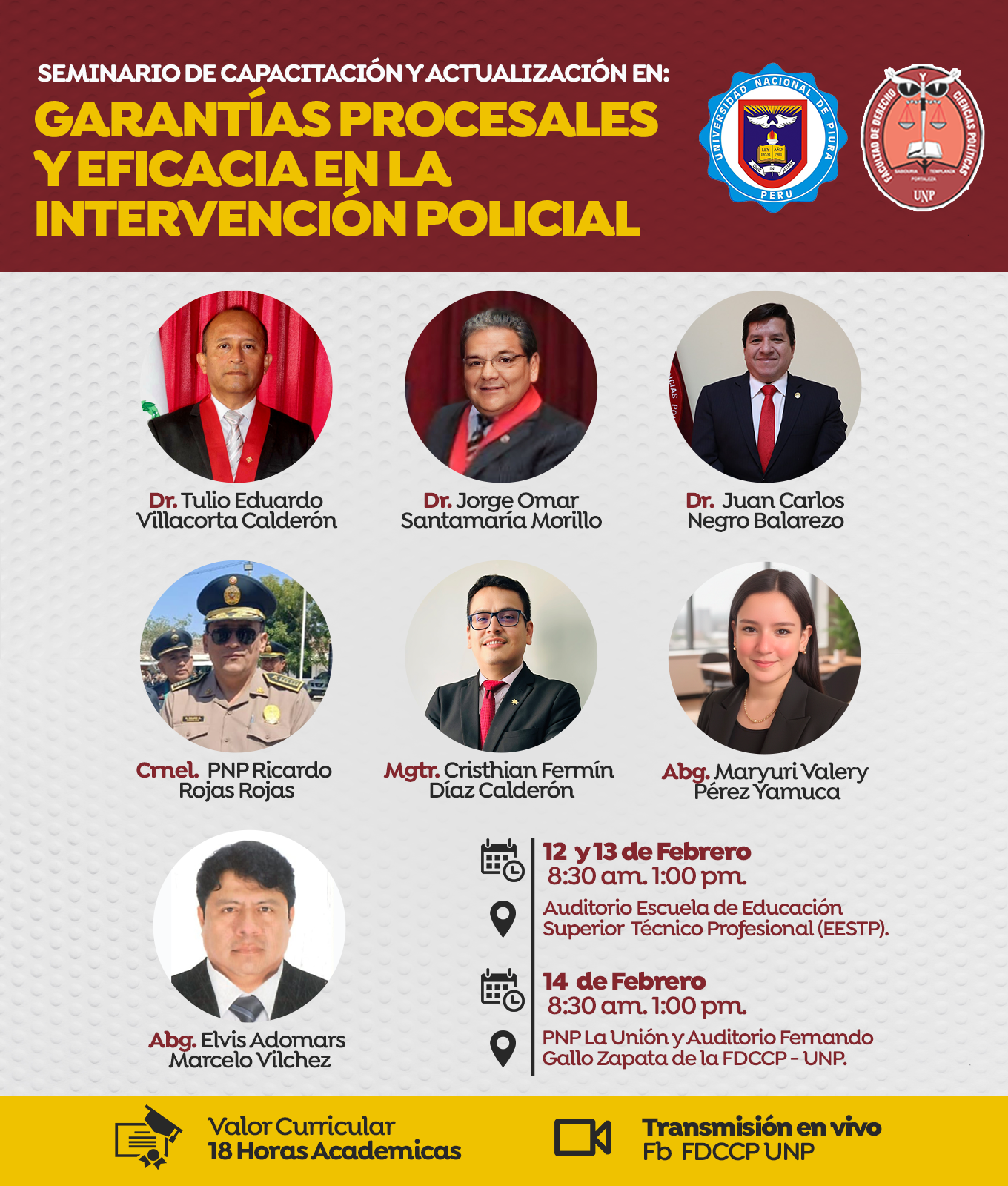 SEMINARIO DE CAPACITACIÓN Y ACTUALIZACIÓN“Garantías Procesales y Eficacia en la Intervención Policial”