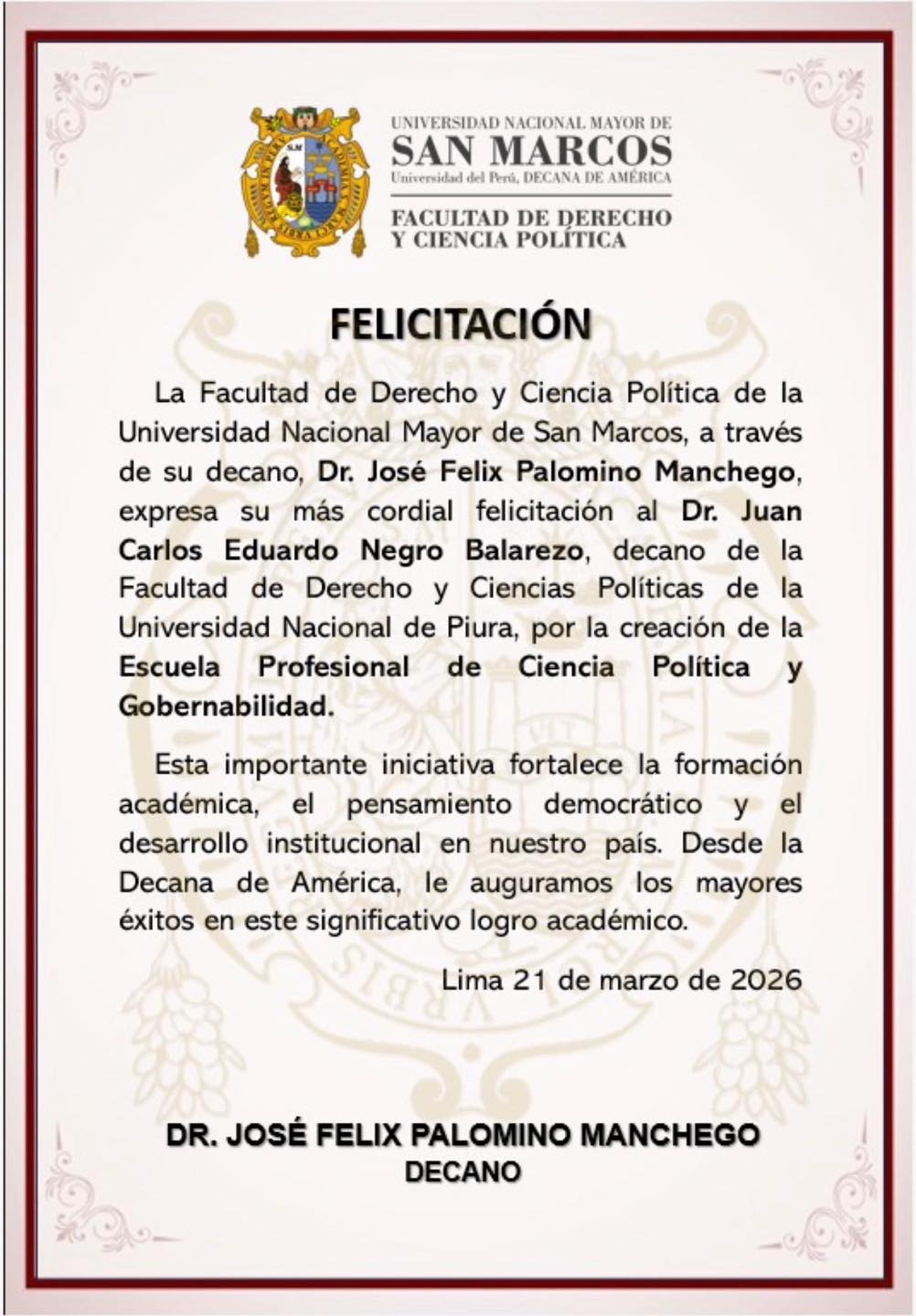 Agradecimiento Institucional