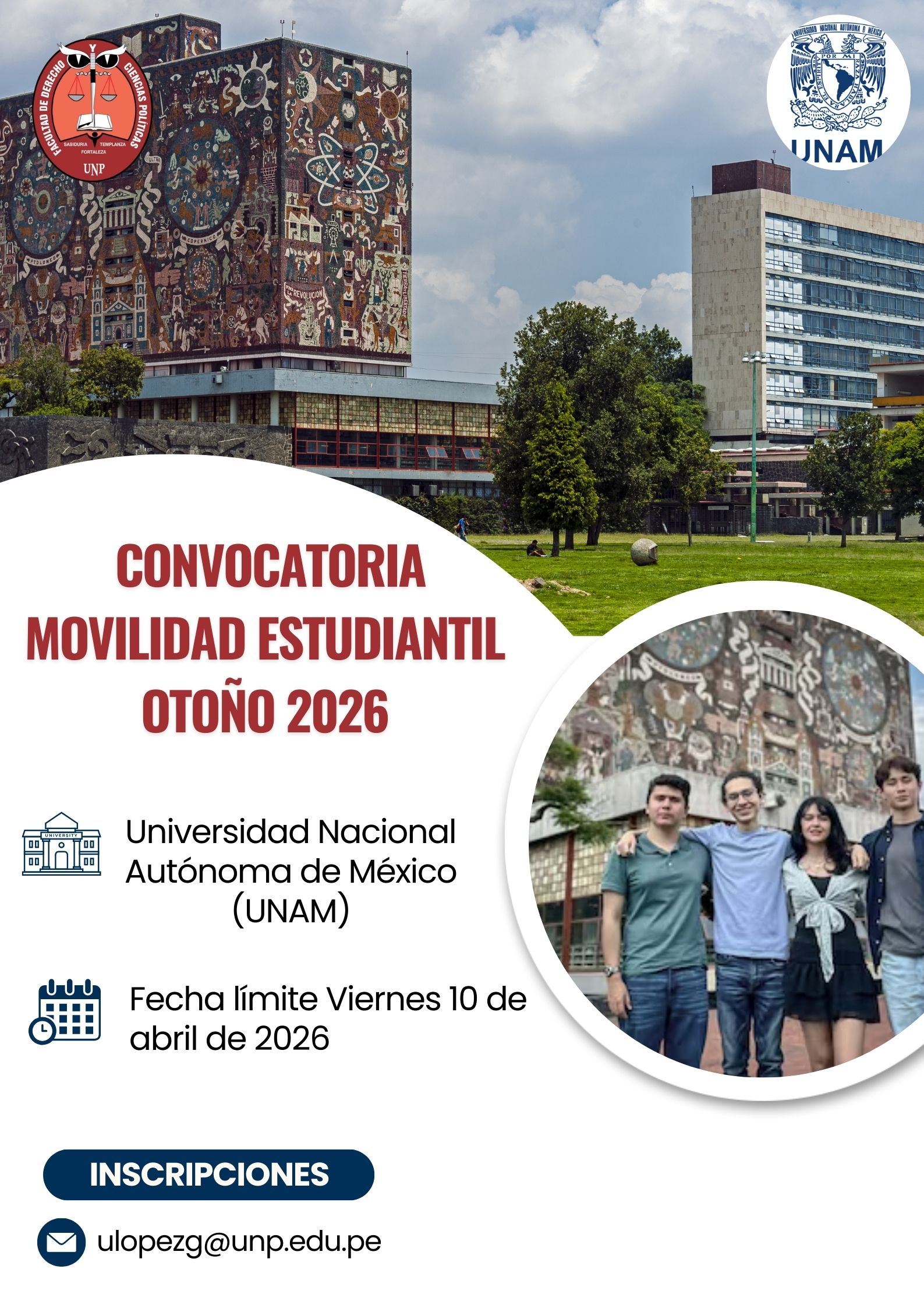 CONVOCATORIA DE MOVILIDAD ESTUDIANTIL – UNAM 2026
