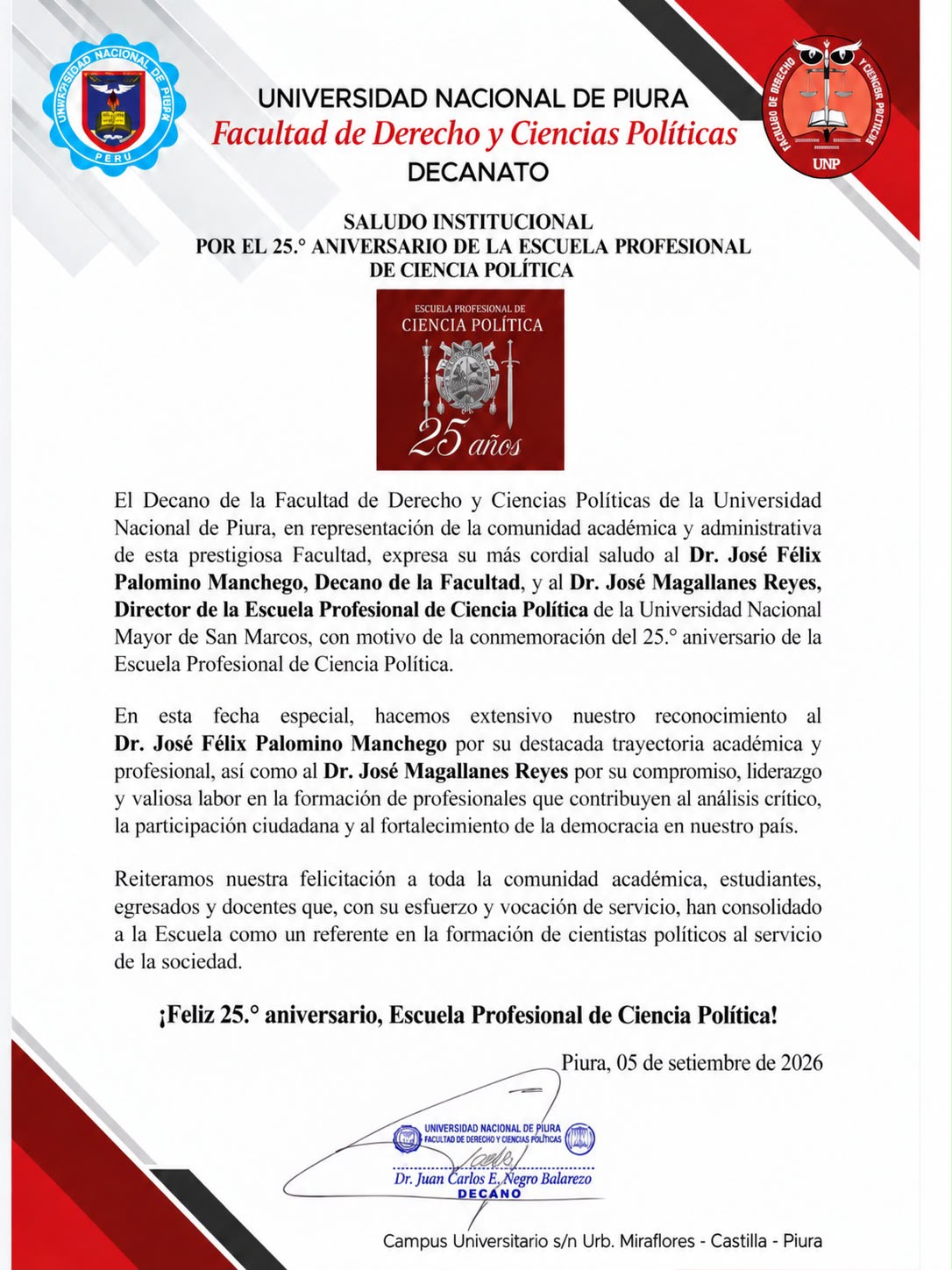 SALUDO INSTITUCIONAL